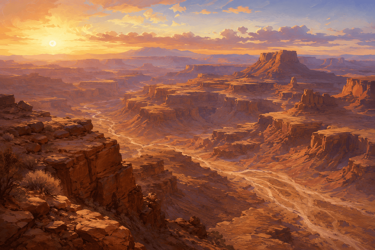 Desert canyon fictional landscape